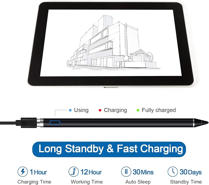 Active Stylus Pens for Touch Screens, Active Pencil Smart Digital Pens Fine - Image 4
