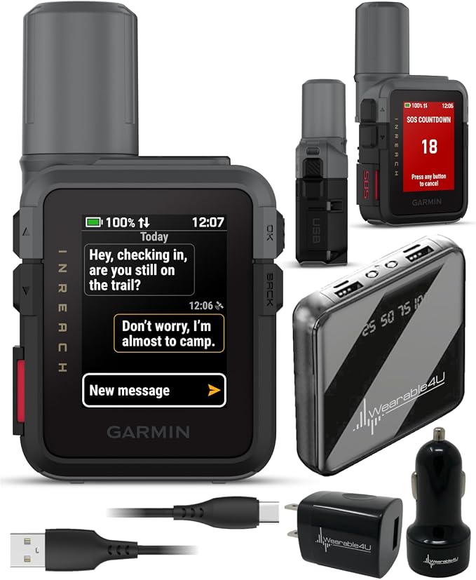 Garmin inReach Mini 3 Rugged Compact Global Satellite Communicator, Color by Wearable4U
