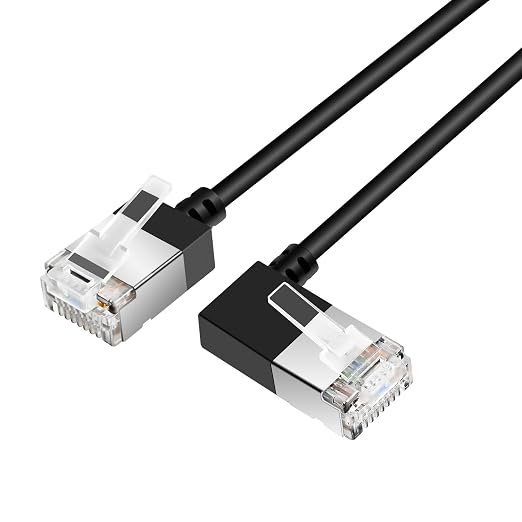 Ultra Thin Cat 6A Ethernet Cable 90° Degree Right Angled 25 Feet 2Pack - Image 3