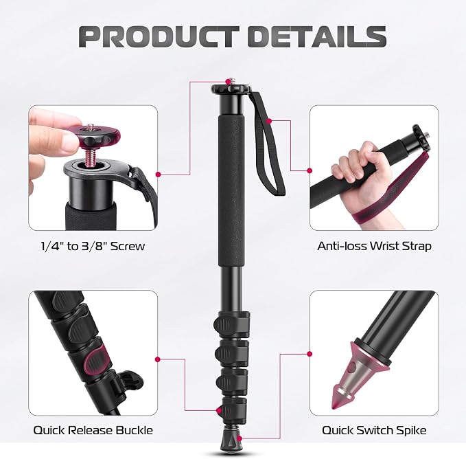 ULANZI TB12 61-Inch Camera Monopod - Image 6