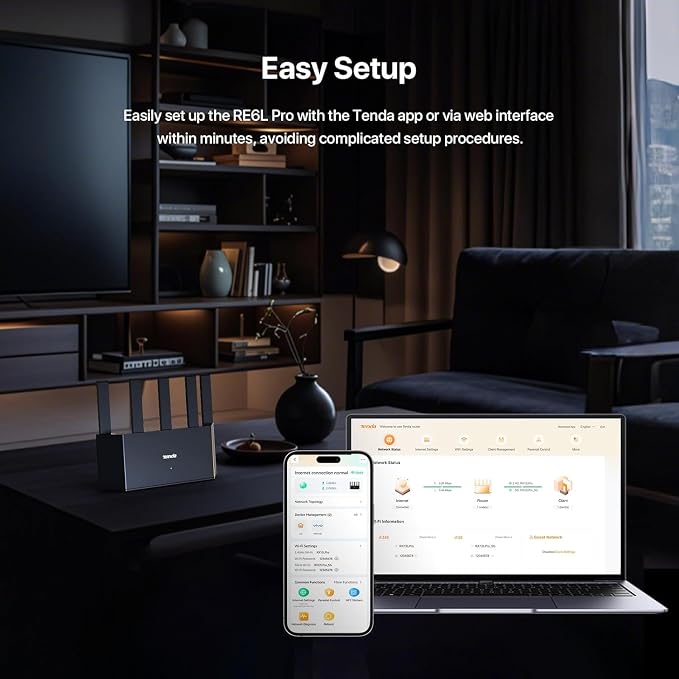 Tenda BE5100 Dual Band WiFi 7 Router – 1x2.5G + 3x1G Ports, Easy Setup - Image 6