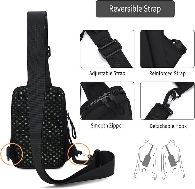 Peicees Small Crossbody Bag for Men Women Mini Sling Bag Travel Running Phone - Image 5