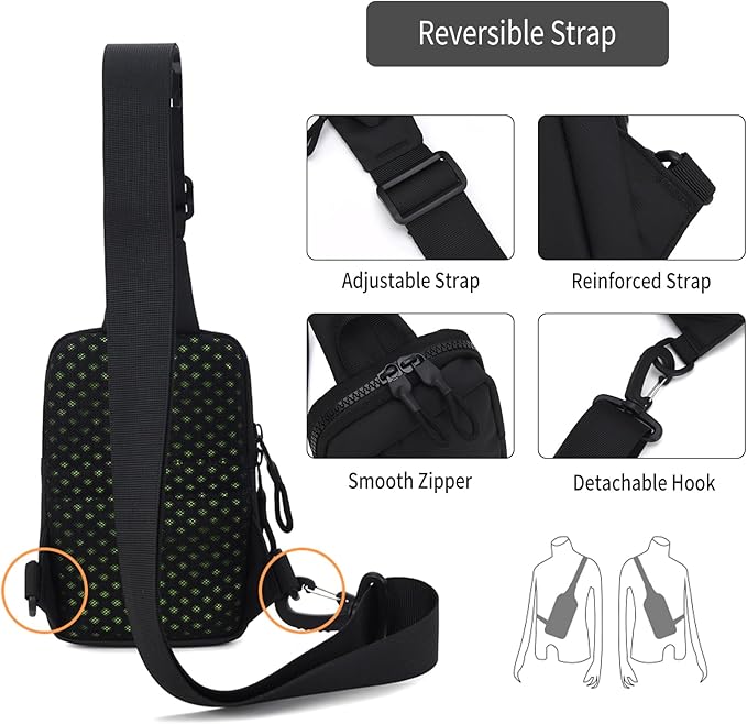 Peicees Small Crossbody Bag for Men Women Mini Sling Bag Travel Running Phone - Image 5