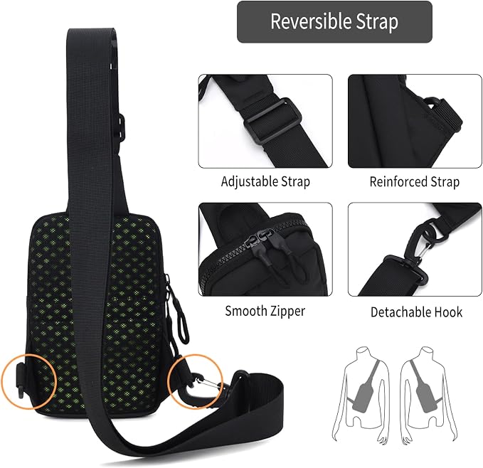 Peicees Small Crossbody Bag for Men Women Mini Sling Bag Travel Running Phone - Image 5