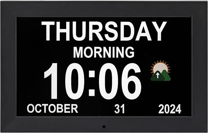 Large digital clock with time, Dementia clock with day and date by Unknown