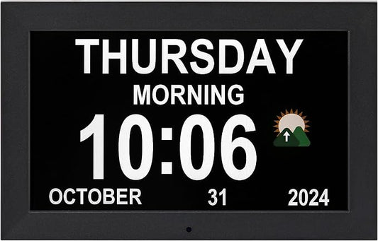 Large digital clock with time, Dementia clock with day and date by Unknown
