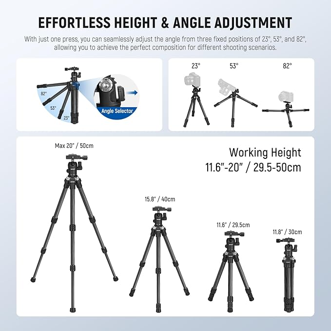NEEWER TP09 Carbon Fiber Mini Tripod Compatible - Image 2