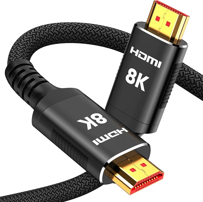 Snowkids 8K Long HDMI Cable 35 ft, Non-Slip Nylon Braided, 48Gbps Ultra by Snowkids