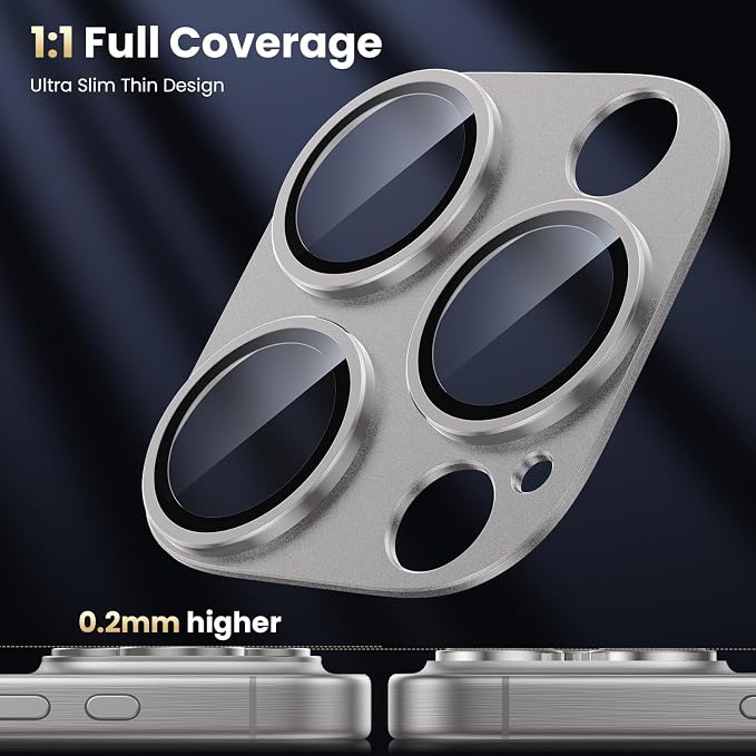 WSKEN for iPhone 16 Pro/iPhone 16 Pro Max Camera Lens Protector, Metal Aluminum - Image 4