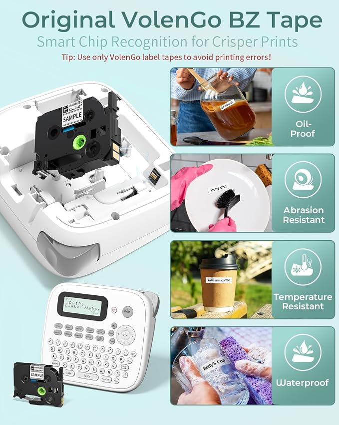 Label Maker Machine with 4 Tapes, D210s Labelmaker, Replacement - Image 3