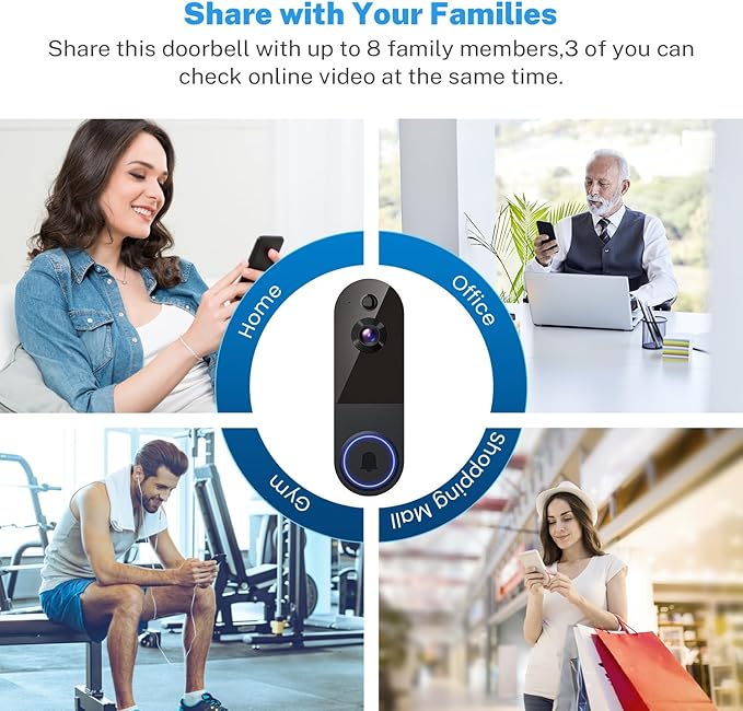 1080p Wireless Video Doorbell Camera, AI Human Detection, 2-Way Talk, Night - Image 5