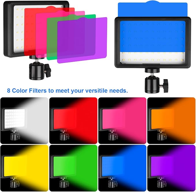 LED Photo Video Light 3-Pack, Ci-Fotto Dimmable 5600K USB LED Continuous Light - Image 4