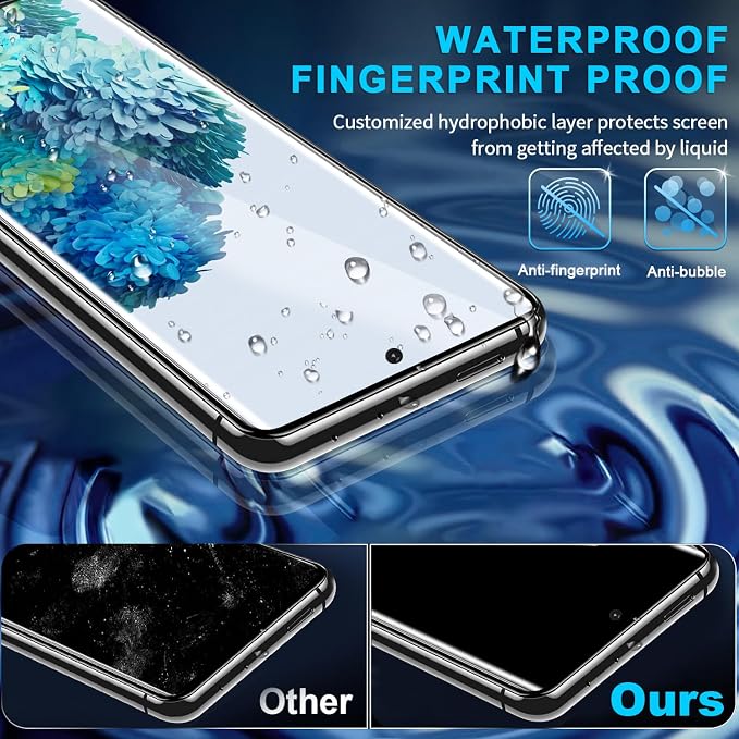 3 Pack Galaxy S20 Screen Protector, HD Clear Tempered Glass, Fingerprint Unlock - Image 5