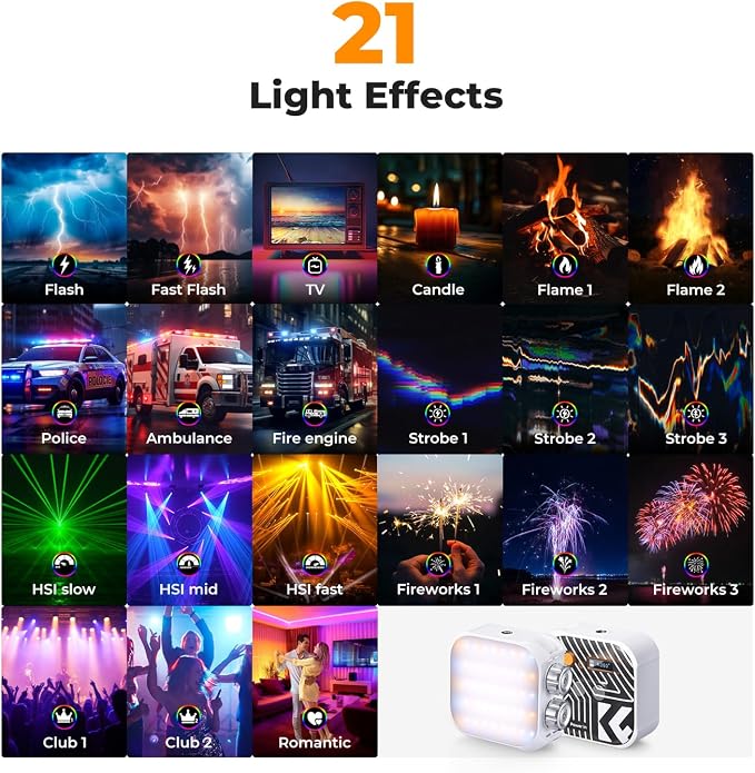 K&F CONCEPT RGB Video Light, 360° Full Color Portable Photography Light - Image 5
