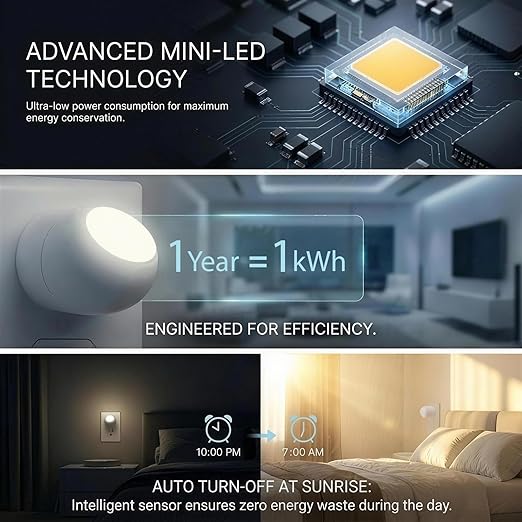 Mini LED Night Light Plug-in Smart Sensor Directional Lamp - Image 2