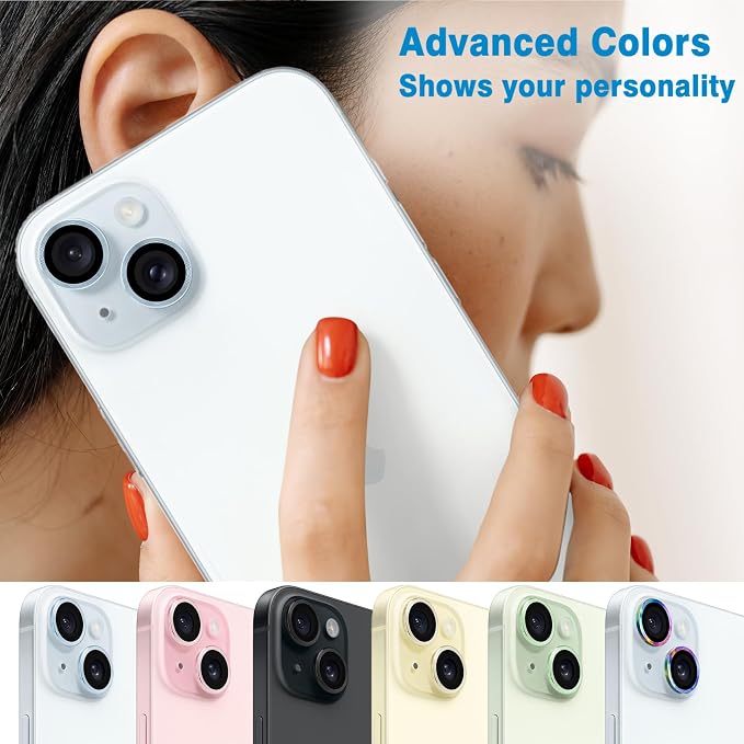 Compatible with iPhone 15 and 15 Plus Camera Lens Protector, Anti-Scratch Lens - Image 7