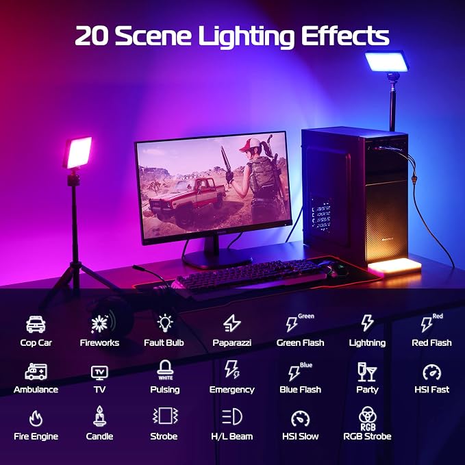 ULANZI LT002 RGB Video Light, Portable LED Camera Light Panel 0-360 Full Color - Image 5