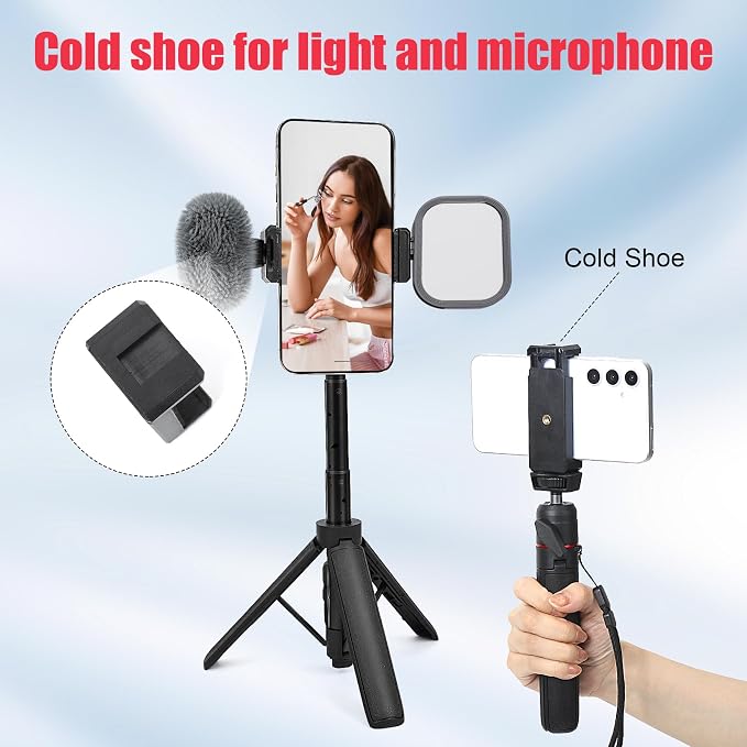 Extendable Mini Tripod, 8-23.6inch Height Adjustable 360 Rotation Ball Head - Image 5