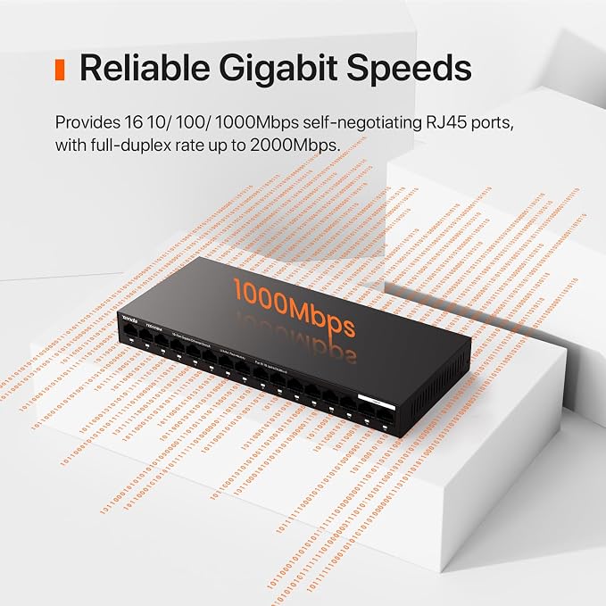 Tenda TEG1116M 16 Port Gigabit Switch, Unmanaged Ethernet Switch - Image 4