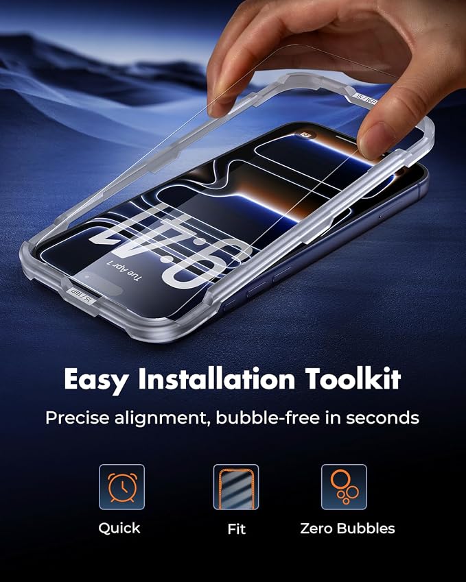 UNBREAKcable iPhone 17 Pro Max Screen Protector 3-Pack, Upgraded Dual-Tempered - Image 9