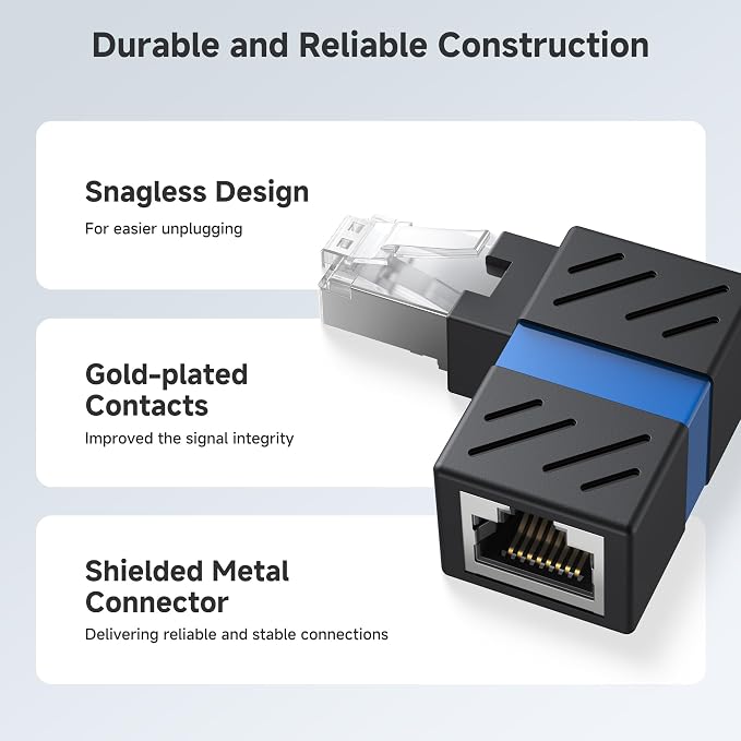 Cable Matters 2-Pack 10Gbps 360° Rotatable Cat 6A Right Angle Ethernet Adapter - Image 6