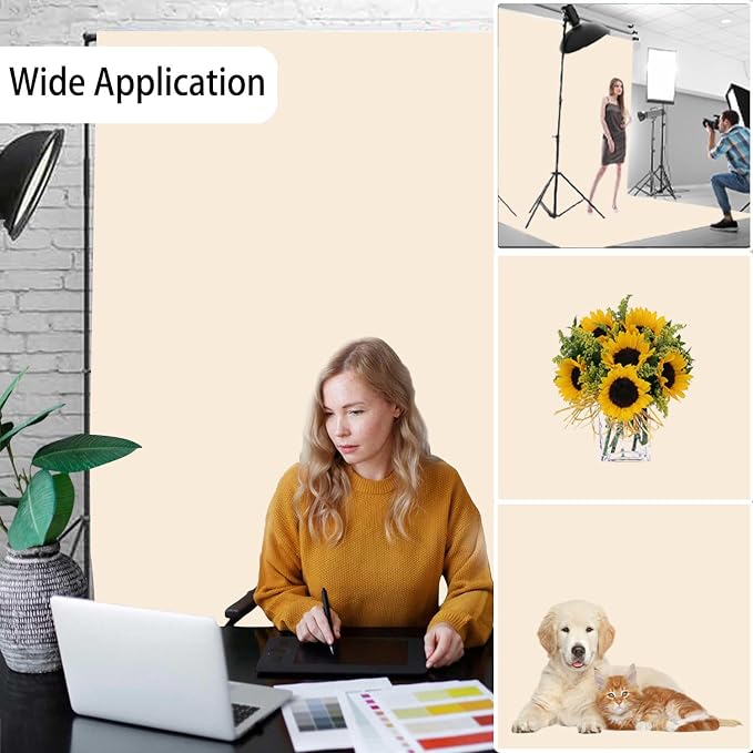 Cream Photography Backdrop for Photoshoot, Photo Backdrop Curtain, Perfect - Image 2