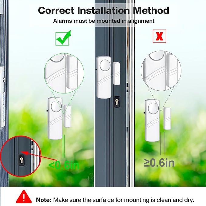 Security Door Window Alarm, 90DB Wireless Sensor Door Window Burglar Alarm - Image 7