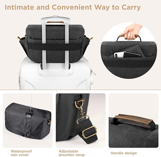 SMRITI Canvas DSLR Camera Bag Crossbody, Waterproof Messenger Camera Sling Bag - Image 4