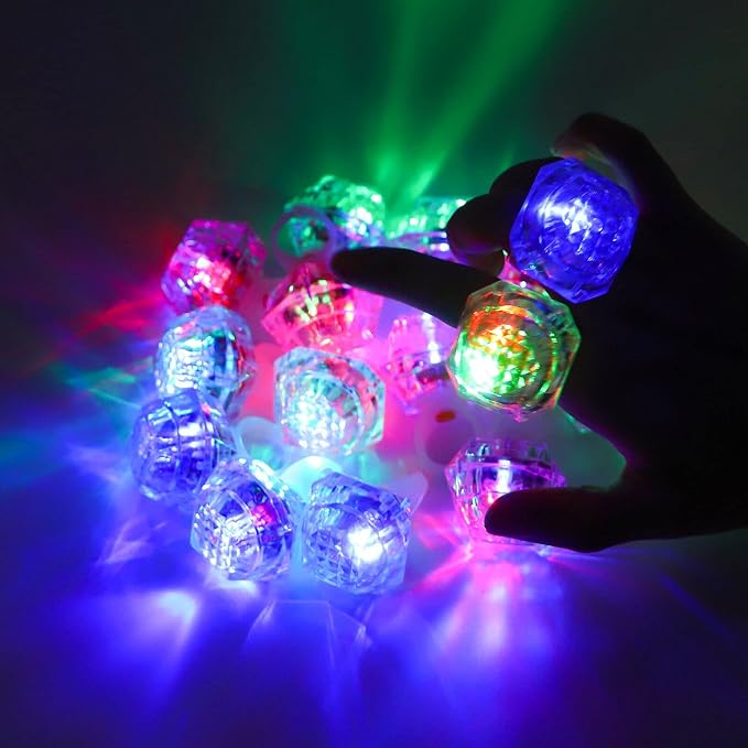 Flashing Led Light up Rings Toys, Colorful Blinking Bumpy Rings - Image 4
