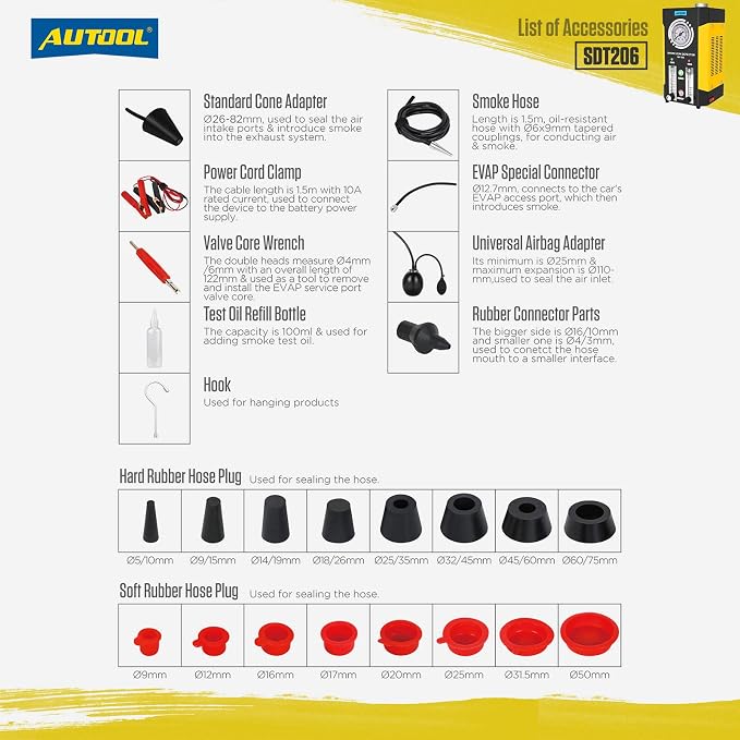 AUTOOL Automotive Smoke Leak Detector Tester EVAP Smoke Machine - Image 8