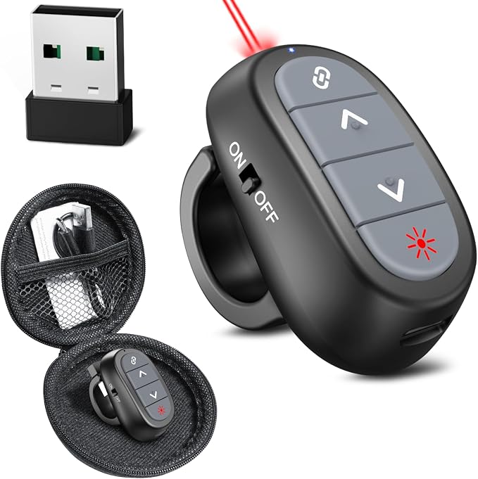 Presentation Clicker PowerPoint Wireless Presenter Remote: Laser Pointer by CLIKBUTM%C2%AE