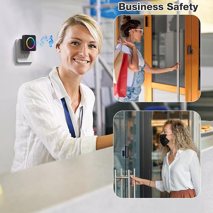 Door Chime, Satisure Wireless Door Sensor Chime When Door Opens, Door Alarms - Image 6