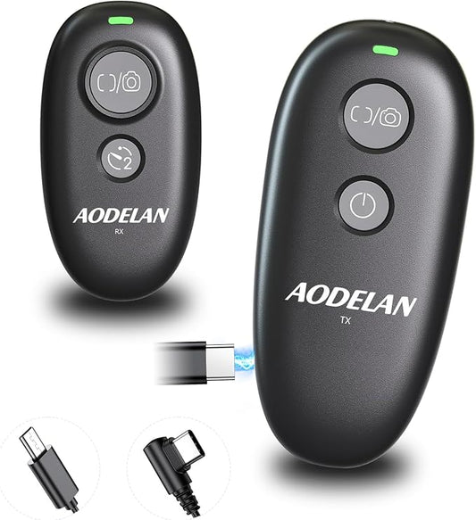 Upgraded USB-C Rechargeable Wireless Camera Remote Control Shutter Release by AODELAN