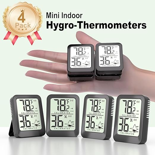 Antonki 4 Pack Mini Room Thermometer Hygrometer Indoor Temperaure and Humidity - Image 7