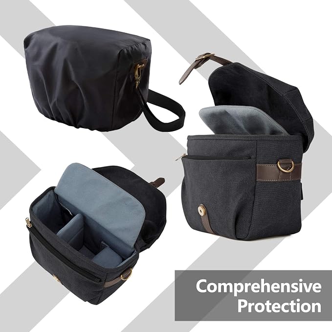 BAGSMART Camera Bag, SLR DSLR Canvas Crossbody Camera Case, Compact Camera - Image 4
