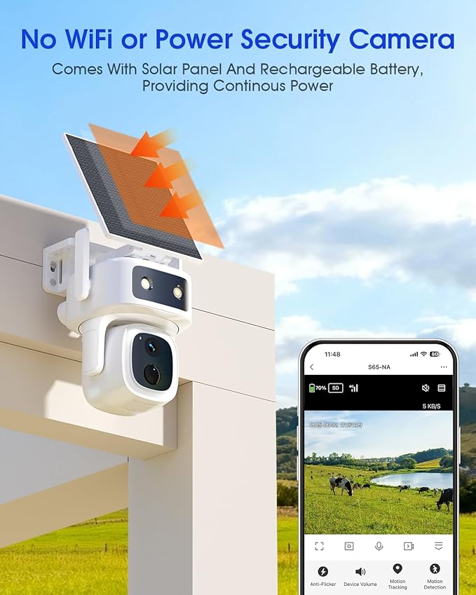 SANSCO 4G LTE Cellular Security Camera Wireless Outdoor, 360 Days Free - Image 3