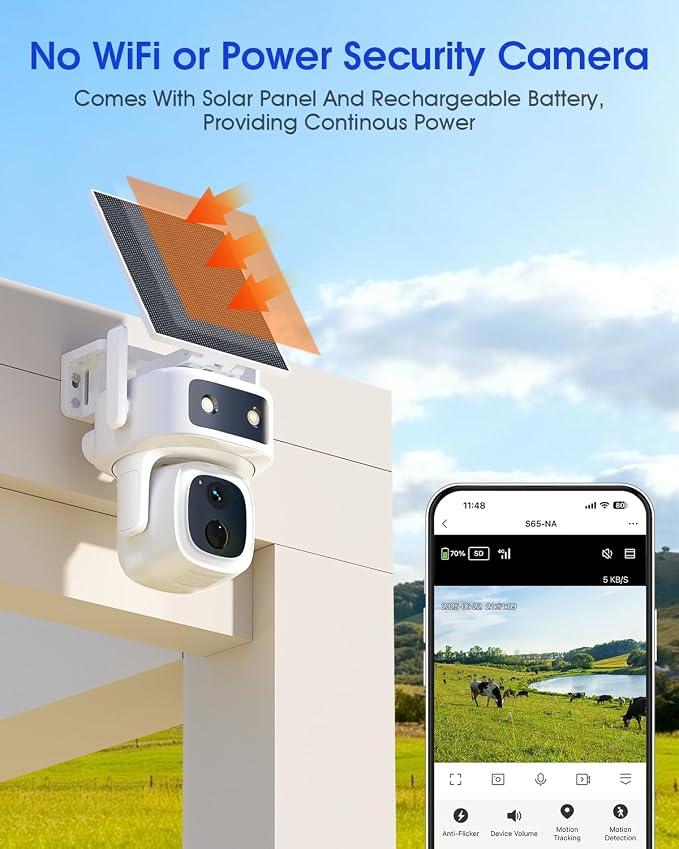 SANSCO 2 Pack 4G LTE Cellular Security Camera Wireless Outdoor, 360 Days Free - Image 3