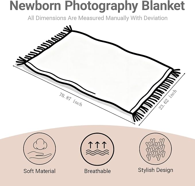 Zeroest Baby Photography Props Basket Braid Wool Wrap Newborn Photo Shoot - Image 2
