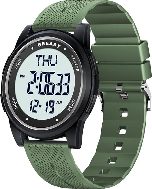 Beeasy Digital Watch for Men Women, 50M Waterproof, Ultra-Thin & Lightweight by Beeasy