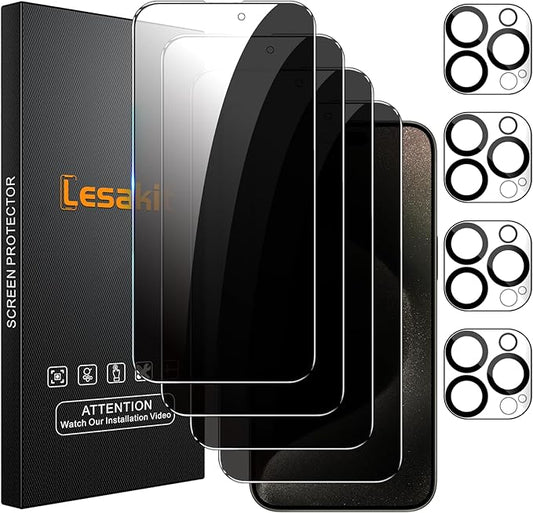 Lesakit 4+4 Pack Privacy Screen Protector by Lesakit