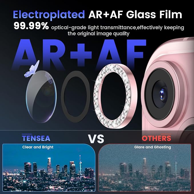 Tensea for iPhone 15 / iPhone 15 Plus Camera Lens Protector, 9H Tempered Glass - Image 3