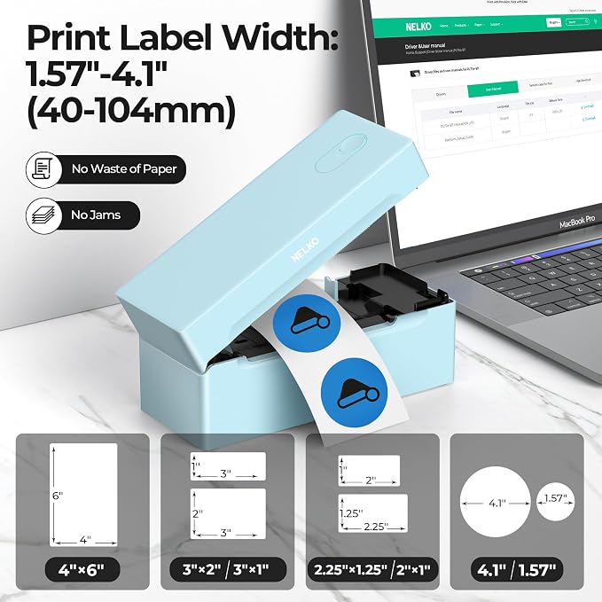 Nelko Bluetooth Thermal Shipping Label Printer, 4x6 Shipping Label Printer - Image 4