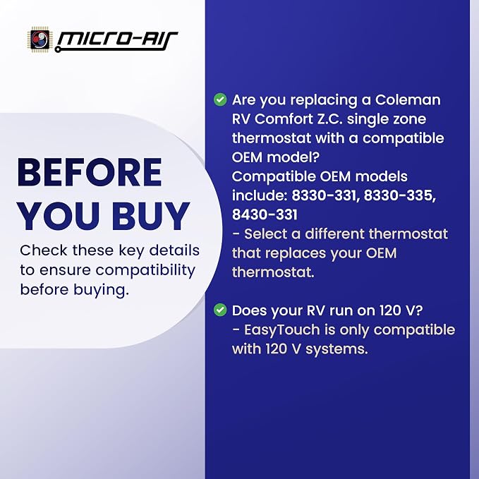 MICRO-AIR EasyTouch Digital RV Thermostat Replacement - Image 8