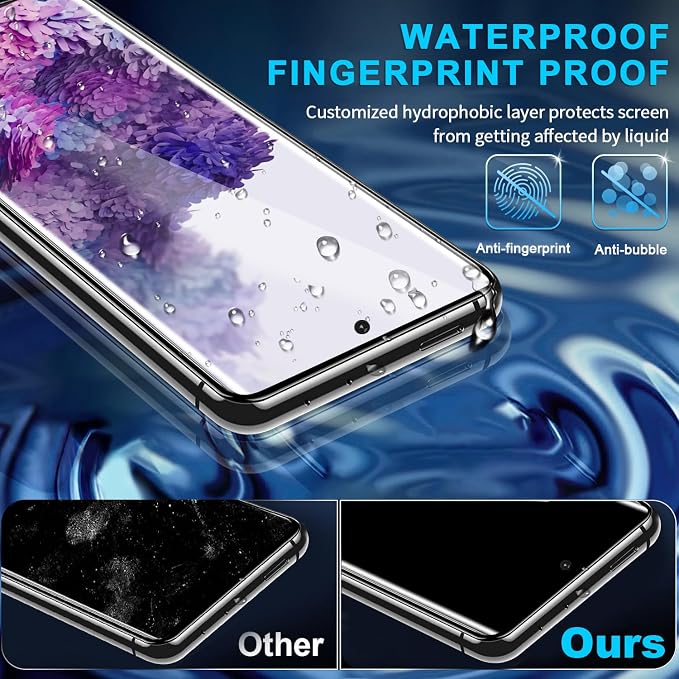 3 Pack Galaxy S20 Plus Screen Protector, HD Clear Tempered Glass, Fingerprint - Image 5