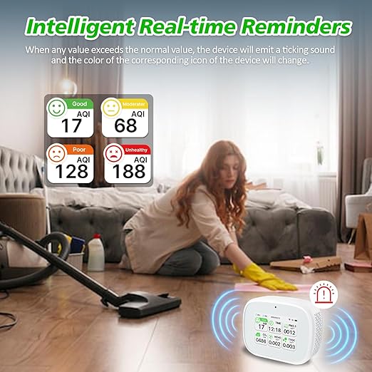 Smart Air Quality Monitor with Dual Chip and WiFi, APP Remote Control to Detect - Image 4