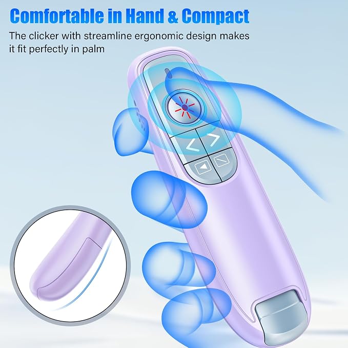 Presentation Clicker Wireless Presenter Remote Clicker, USB C PowerPoint Clicker - Image 4