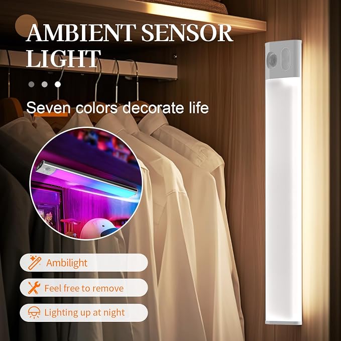 Rechargeable LED Night Light, 11.8" Motion Sensor Under Cabinet Light - Image 2