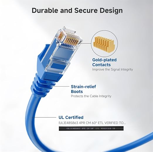 Cable Matters 10Gbps 5-Pack Snagless Cat 6 Ethernet Cable - 10ft - Image 4
