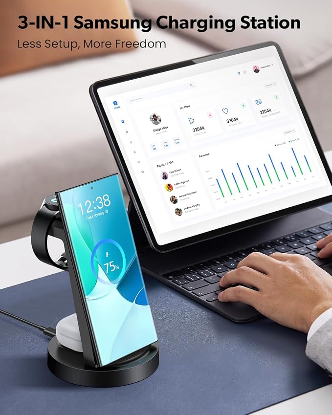 Wireless Charger for Samsung: 3 in 1 Wireless Charging Station for Samsung - Image 5