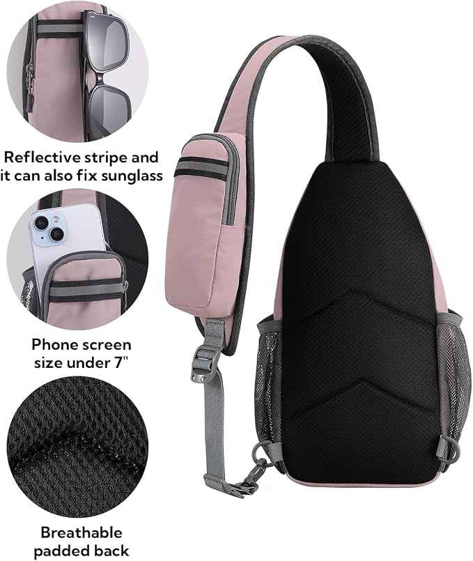 WATERFLY Crossbody Sling Backpack Sling Bag Travel Hiking Chest Bag Daypack - Image 5